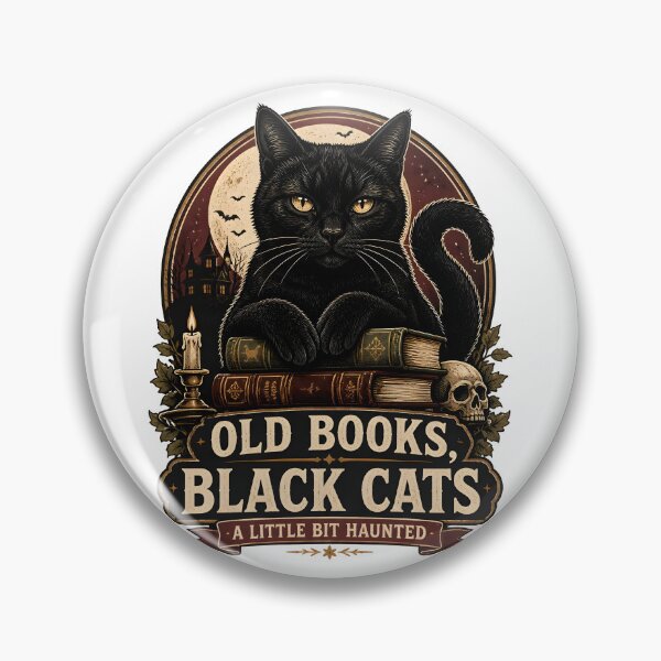 Item preview, Old Books, Black Cats Black Cat Halloween Retro Screen Print designed and sold by BernoNickel.