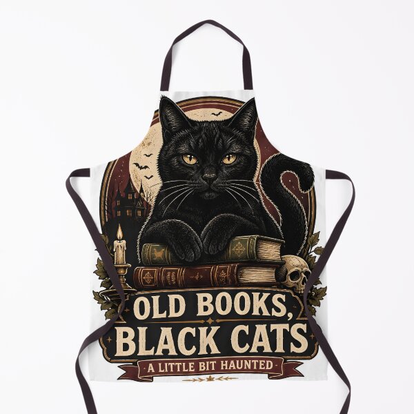Item preview, Old Books, Black Cats Black Cat Halloween Retro Screen Print designed and sold by BernoNickel.