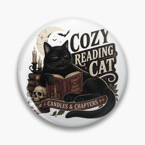 Artikelvorschau, Gemütliche Lesekatze, schwarze Katze, Halloween-Retro-Siebdruck entworfen und verkauft von BernoNickel.