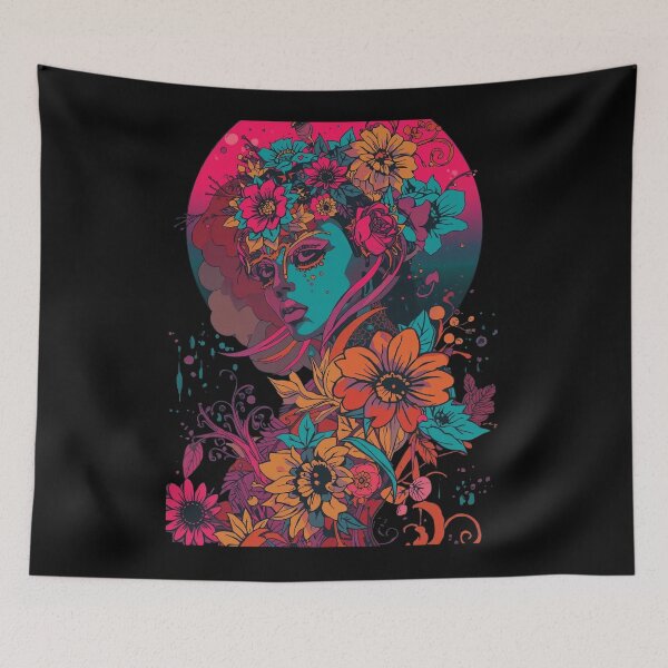 Item preview, Crowned Floral Muse: Dark Manga Gothic Art designed and sold by  Mythical Entanglement.