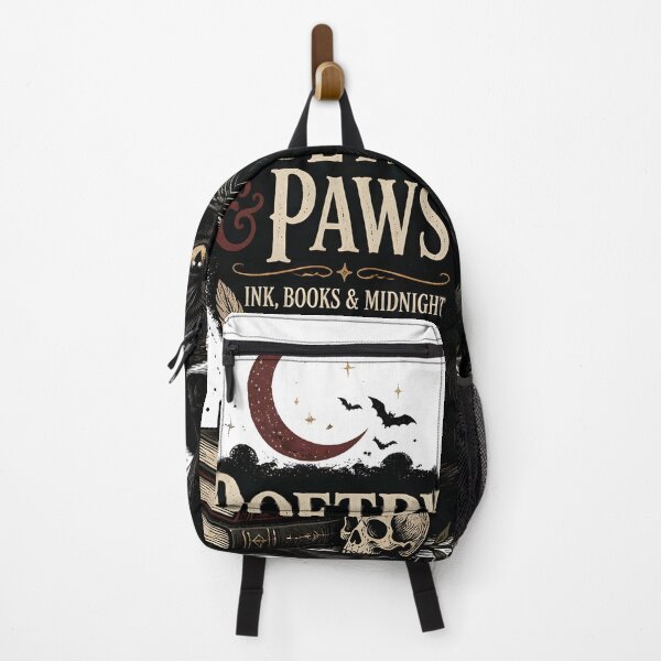Item preview, Poetry & Paws Black Cat Halloween Retro Screen Print designed and sold by BernoNickel.