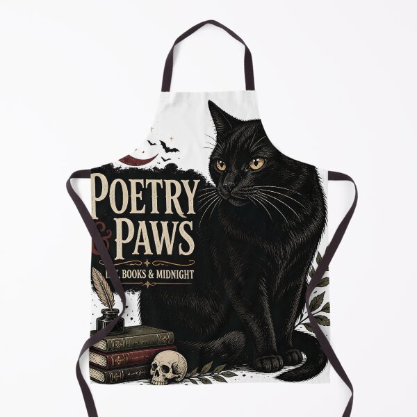 Item preview, Poetry & Paws Black Cat Halloween Retro Screen Print designed and sold by BernoNickel.