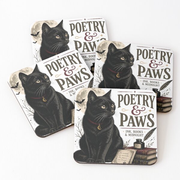 Item preview, Poetry & Paws Black Cat Halloween Gothic Engraving designed and sold by BernoNickel.