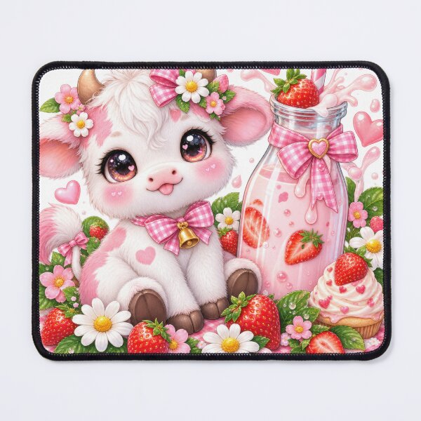 Item preview, Strawberry Milk Cow Kawaii Cute designed and sold by jgvisualarts.