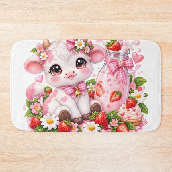 Item preview, Strawberry Milk Cow Kawaii Cute designed and sold by jgvisualarts.