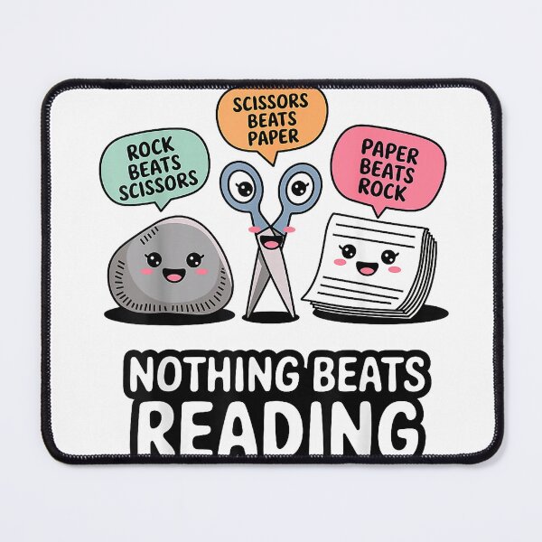 Item preview, Nothing Beats Reading Rock Paper Scissors Funny Book Lover T-Shirt designed and sold by Caroodoo.