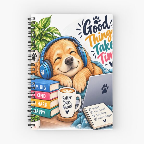 Item preview, Good Things Take Time Cute Dog Coffee Books Motivational Cozy Quote designed and sold by Pixel & Ponder.