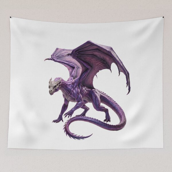 Item preview, Purple Dragon - Crouching Fantasy Creature Portrait designed and sold by DragonSerpent Ink.