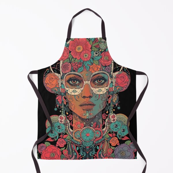 Item preview, Psychedelic Floral Cyborg: Dark Biomechanical Art designed and sold by  Mythical Entanglement.