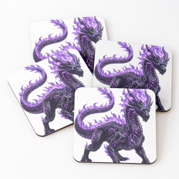 Item preview, Obsidian Flame Dragon - Glowing Purple Energy Beast Art designed and sold by DragonSerpent Ink.