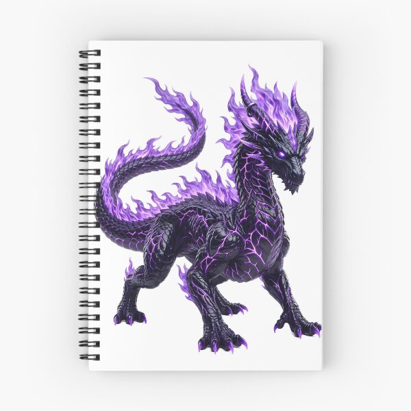 Item preview, Obsidian Flame Dragon - Glowing Purple Energy Beast Art designed and sold by DragonSerpent Ink.