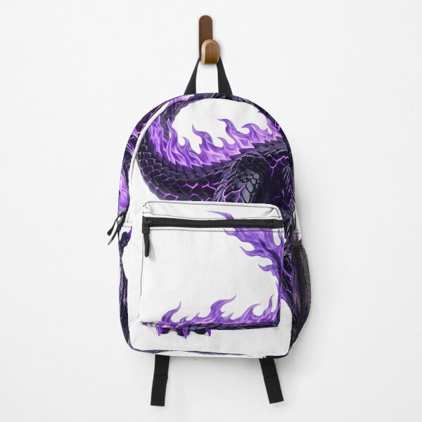 Item preview, Obsidian Flame Dragon - Glowing Purple Energy Beast Art designed and sold by DragonSerpent Ink.