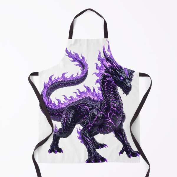 Item preview, Obsidian Flame Dragon - Glowing Purple Energy Beast Art designed and sold by DragonSerpent Ink.