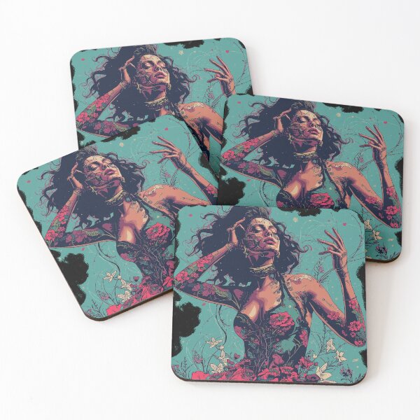 Item preview, Woman with Roses: Dark Manga Pop Art designed and sold by  Mythical Entanglement.