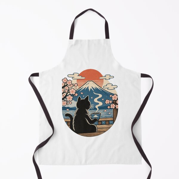 Item preview, Coffee Cat Mt Fuji Whiskers Japanese Art | ⭐⭐⭐⭐⭐ designed and sold by gamefun999.