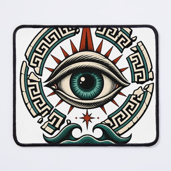 Item preview, Mystical Odyssey: Eye, Compass, and Greek Waves designed and sold by Funny meme.