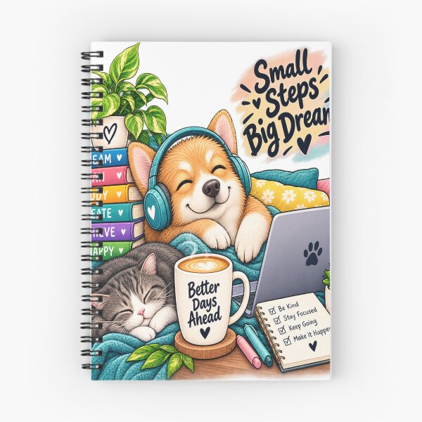 Item preview, Small Steps Big Dreams Cute Corgi Motivational Cozy Reading designed and sold by Pixel & Ponder.