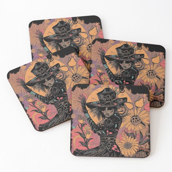 Item preview, Mystical Floral Poster: Sunflower Witch Vintage Art designed and sold by  Mythical Entanglement.