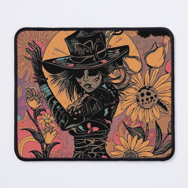 Item preview, Mystical Floral Poster: Sunflower Witch Vintage Art designed and sold by Mythical Entanglement.