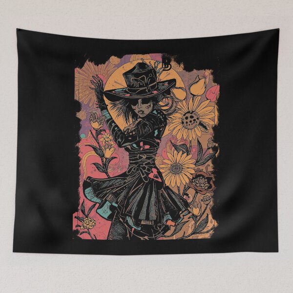 Item preview, Mystical Floral Poster: Sunflower Witch Vintage Art designed and sold by  Mythical Entanglement.