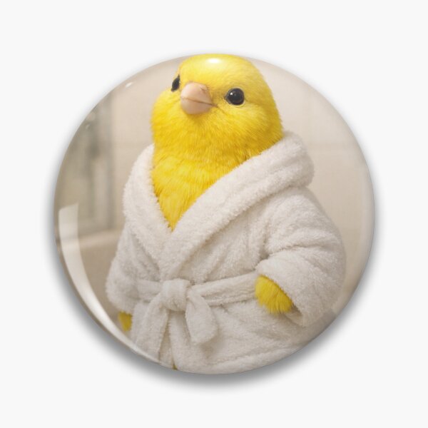 Item preview, Yellow Canary Wearing a White Bathrobe designed and sold by Sillytoe.