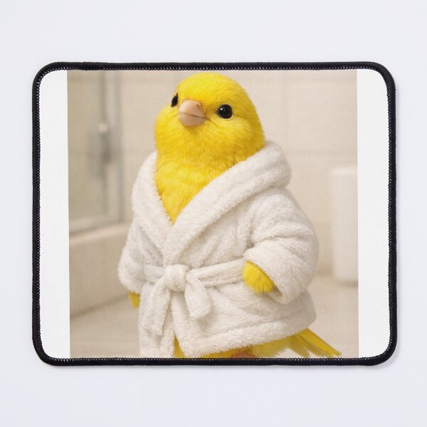 Item preview, Yellow Canary Wearing a White Bathrobe designed and sold by Sillytoe.