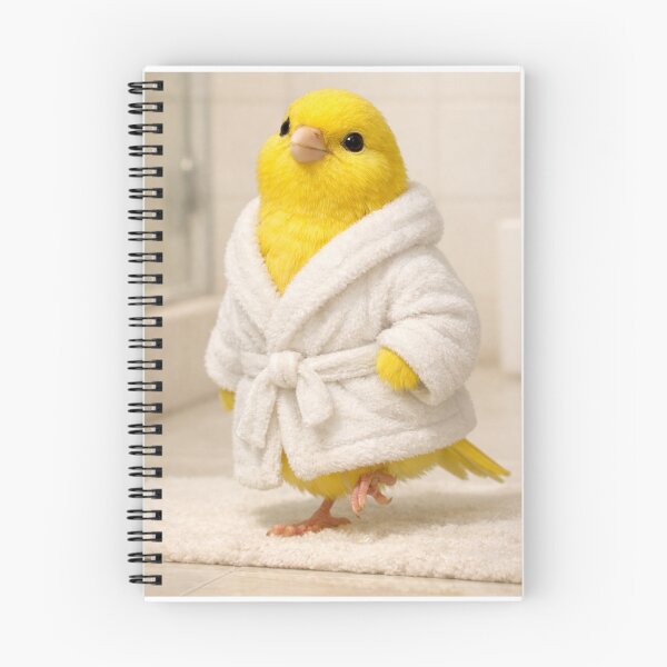 Item preview, Yellow Canary Wearing a White Bathrobe designed and sold by Sillytoe.