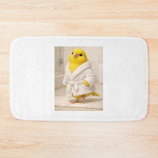 Item preview, Yellow Canary Wearing a White Bathrobe designed and sold by Sillytoe.
