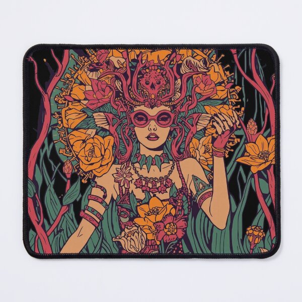 Item preview, Floral Goddess Illustration: Psychedelic Botanical Art designed and sold by  Mythical Entanglement.