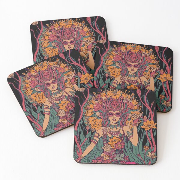 Item preview, Floral Goddess Illustration: Psychedelic Botanical Art designed and sold by  Mythical Entanglement.