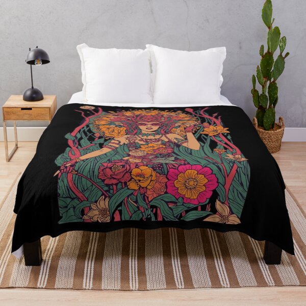 Item preview, Floral Goddess Illustration: Psychedelic Botanical Art designed and sold by Mythical Entanglement.
