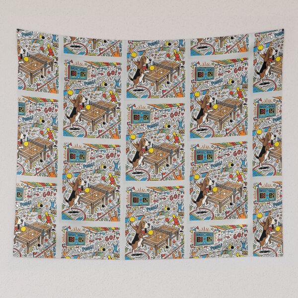 Item preview, Basset Hound Ping Pong designed and sold by PictoVibe.