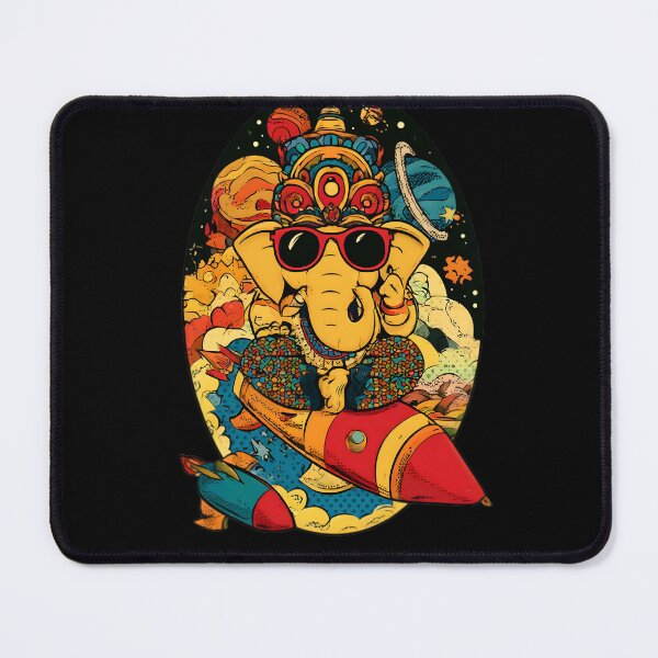 Item preview, Cool Elephant Blessing Pose Orange Rocket Galaxy Psychedelic Pop Art designed and sold by PANNARUK THAILAND.