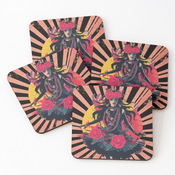Item preview, Floral Goddess Sunburst: Retro Goth Botanical Art designed and sold by  Mythical Entanglement.