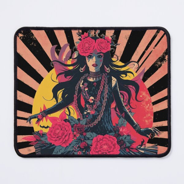 Item preview, Floral Goddess Sunburst: Retro Goth Botanical Art designed and sold by Mythical Entanglement.