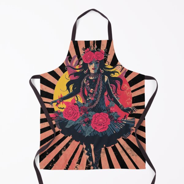 Item preview, Floral Goddess Sunburst: Retro Goth Botanical Art designed and sold by  Mythical Entanglement.