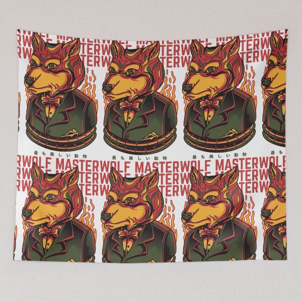 Item preview, Wolf Master Cool Yellow Wolf Cartoon designed and sold by GraphiQTees.