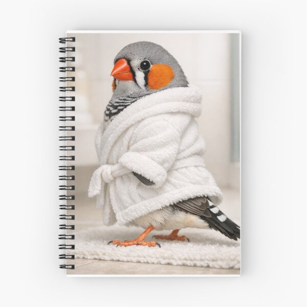 Item preview, Zebra Finch Wearing a White Bathrobe designed and sold by Sillytoe.