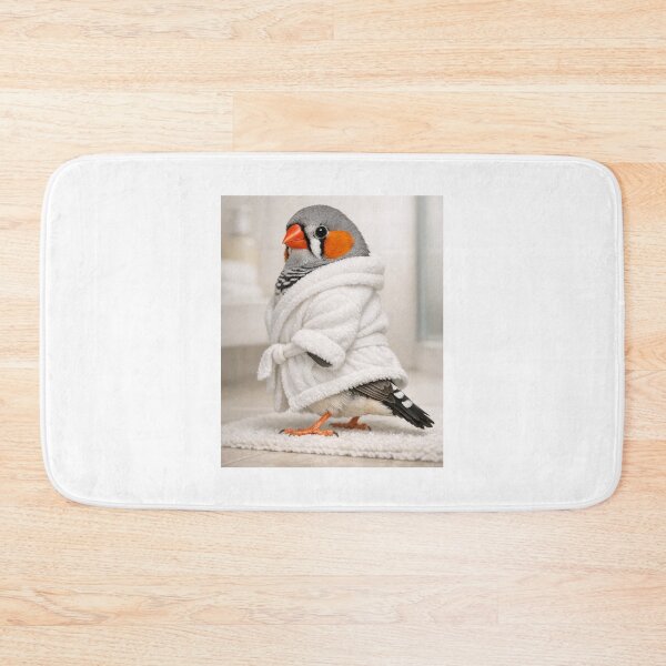 Item preview, Zebra Finch Wearing a White Bathrobe designed and sold by Sillytoe.