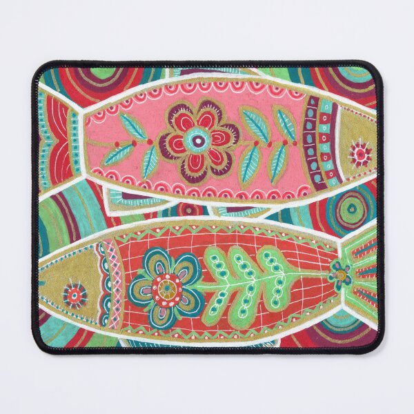Item preview, Folk Art Fish Duo Colorful Pattern designed and sold by Fani*.