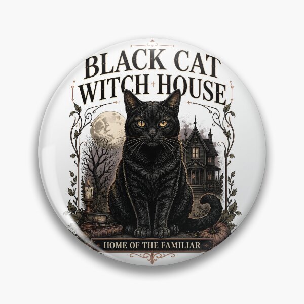 Item preview, Black Cat Witch House Black Cat Halloween Gothic Engraving designed and sold by KristenosNehk.