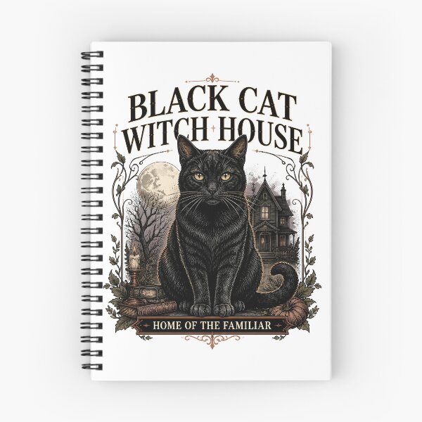 Item preview, Black Cat Witch House Black Cat Halloween Gothic Engraving designed and sold by KristenosNehk.