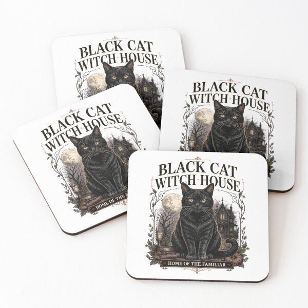 Item preview, Black Cat Witch House Black Cat Halloween Gothic Engraving designed and sold by KristenosNehk.