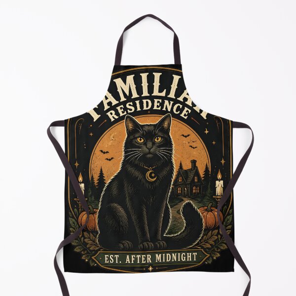Item preview, Familiar Residence Black Cat Halloween Retro Screen Print designed and sold by KristenosNehk.