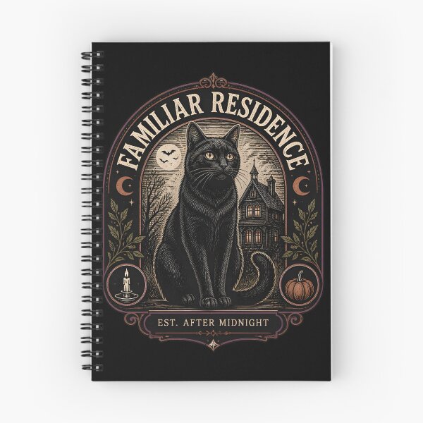 Item preview, Familiar Residence Black Cat Halloween Gothic Engraving designed and sold by KristenosNehk.