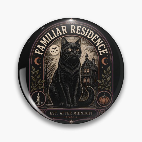 Item preview, Familiar Residence Black Cat Halloween Gothic Engraving designed and sold by KristenosNehk.