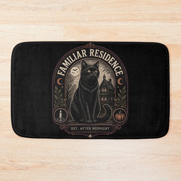 Item preview, Familiar Residence Black Cat Halloween Gothic Engraving designed and sold by KristenosNehk.