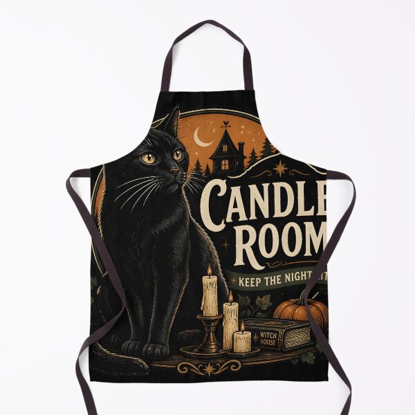 Item preview, Candle Room Black Cat Halloween Retro Screen Print designed and sold by KristenosNehk.