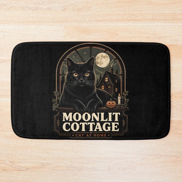 Item preview, Moonlit Cottage Black Cat At Halloween designed and sold by KristenosNehk.