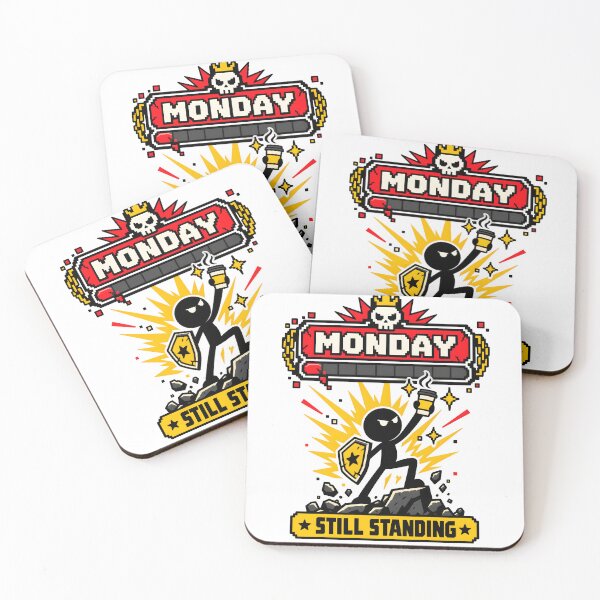 Item preview, Monday Still Standing - Funny Retro Gamer Survival designed and sold by Funny meme.